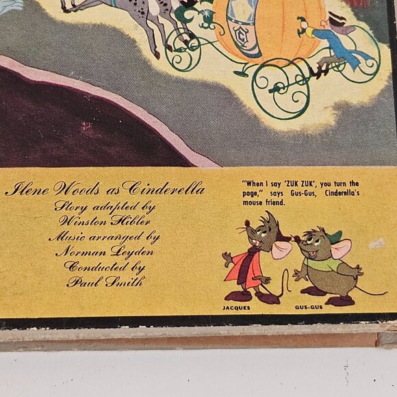 Walt Disneys Cinderella Vinyl Record Set RCA Victor Storybook With Album - Picture 6 of 12